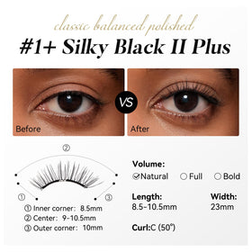 WOSADO cruelty-free materials close-up highlighting feather-light, reusable lashes.