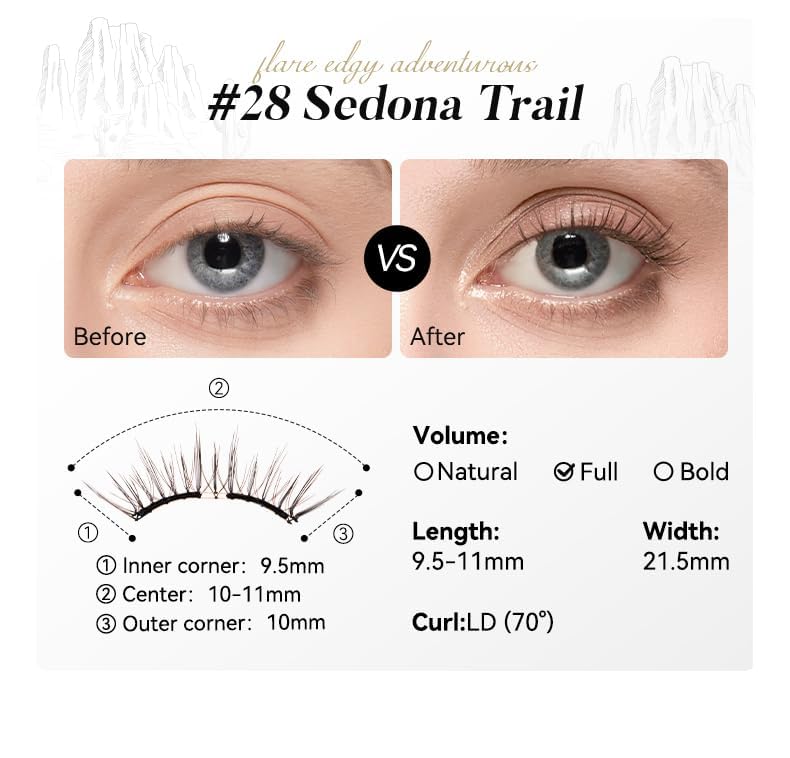 WOSADO lightweight lashes weigh 0.034g for feather-light wear.