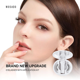 WOSADO waterproof lashes in use for daily wear and easy removal.