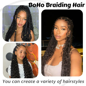 Wosama model wearing boho braids for festival look.