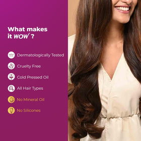 WOW Skin Science night-use oil on scalp supports deep conditioning.