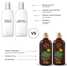 Hair care routine setup with shampoo and conditioner ready to use