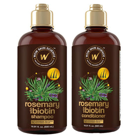WOW Skin Science Rosemary with Biotin Shampoo bottle highlights scalp refreshment and growth support