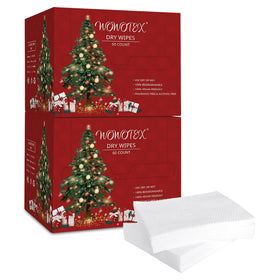 WOWOTEX Christmas style packaging for disposable face towels with 120-count boxes.