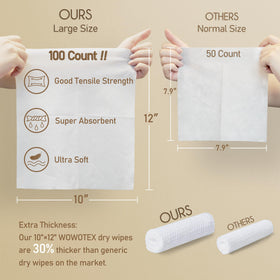 WOWOTEX towels demonstrated for wet and dry cleansing and skin care.