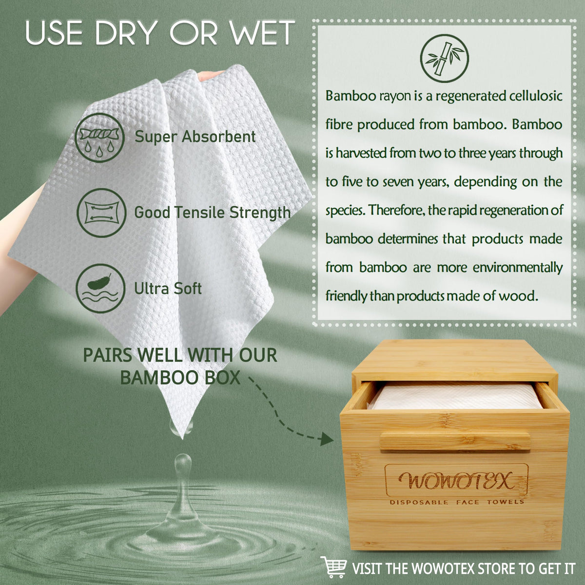 WOWOTEX makeup removal towel ready to lift makeup without harsh rubbing.