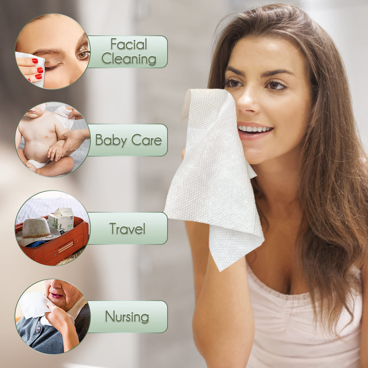 WOWOTEX travel-friendly towel set for quick cleansing on the go.