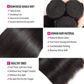 WOWQUEEN 22 inch 10A Brazilian straight hair packshot for long looks