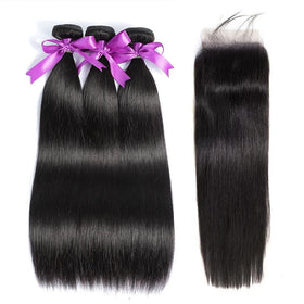 WOWQUEEN 4x4 lace closure close-up for a seamless scalp blend.