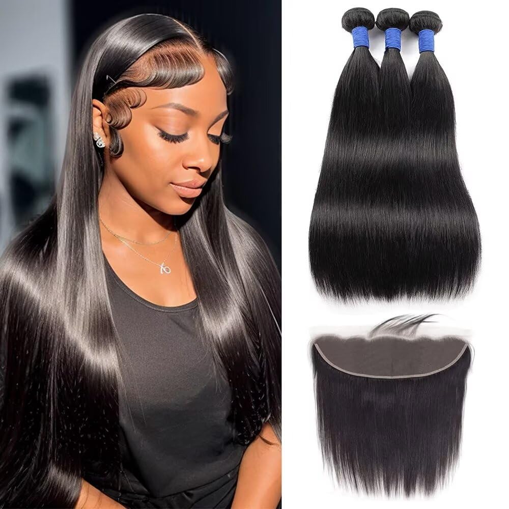 Wowqueen Beauty Brazilian virgin hair bundles with frontal; natural look and versatile styling.