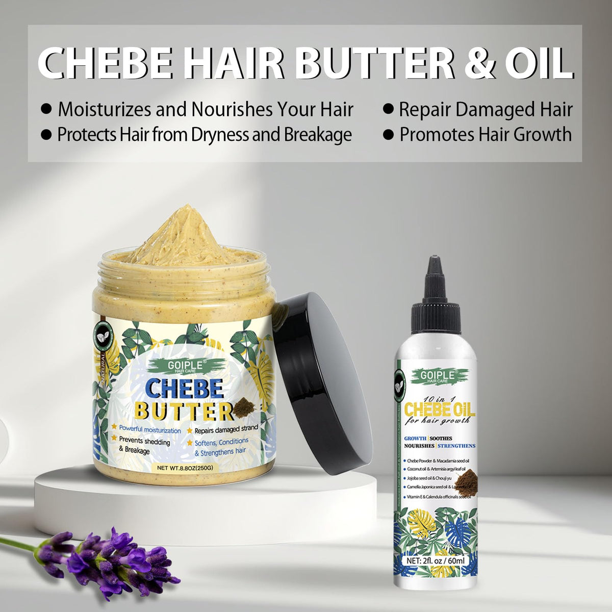 WOZUTUNT Chebe Butter being applied to hair for deep conditioning