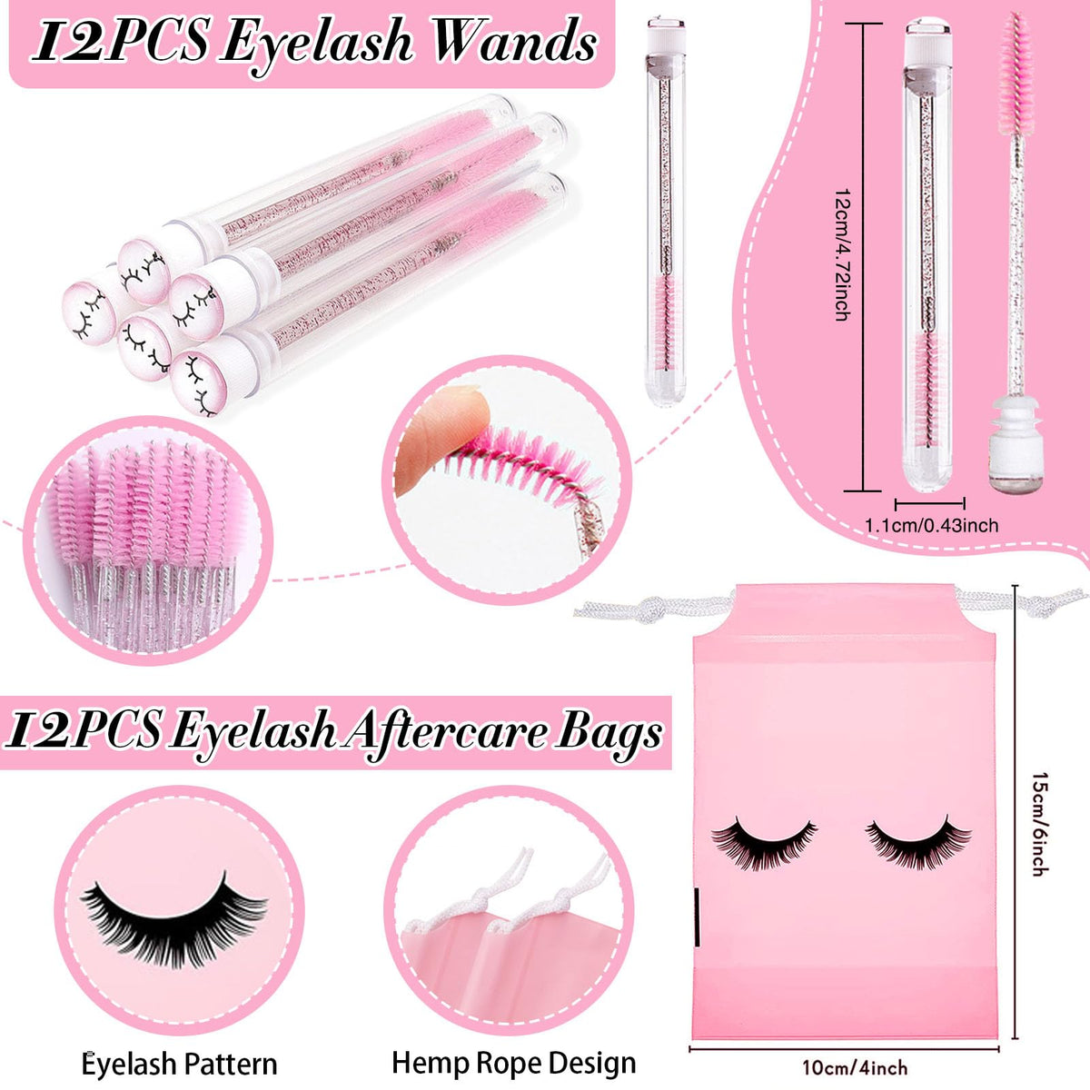 WOZUTUNT cleaning brushes precise tools for residue removal on lashes.