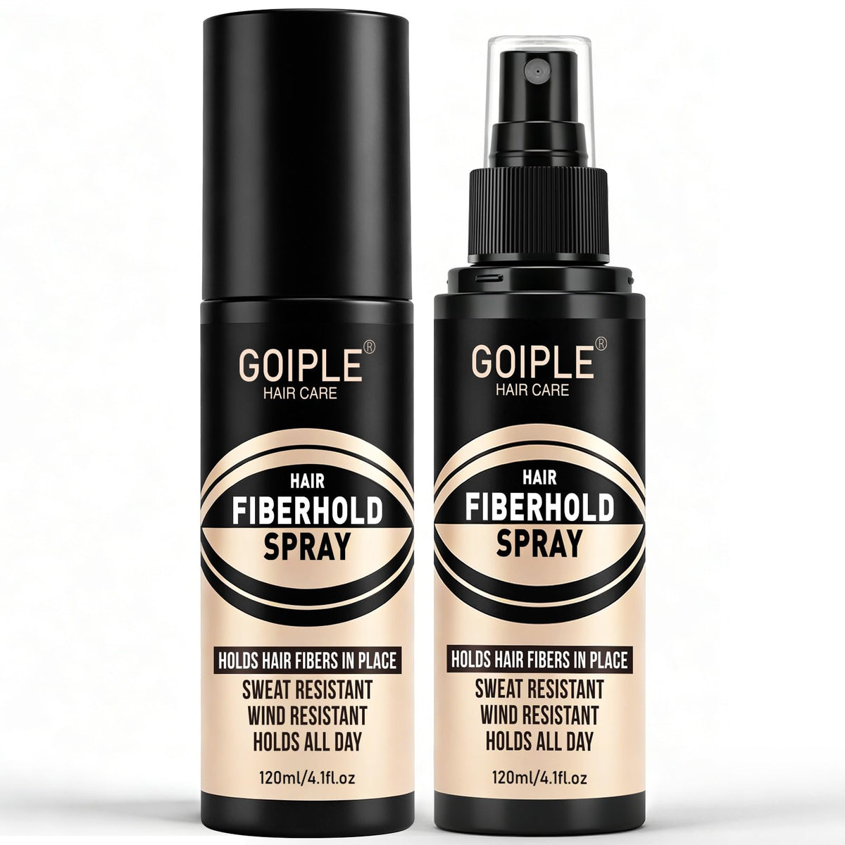 WOZUTUNT Fiber Hold Spray bottle delivers all-day hold for men's hair.