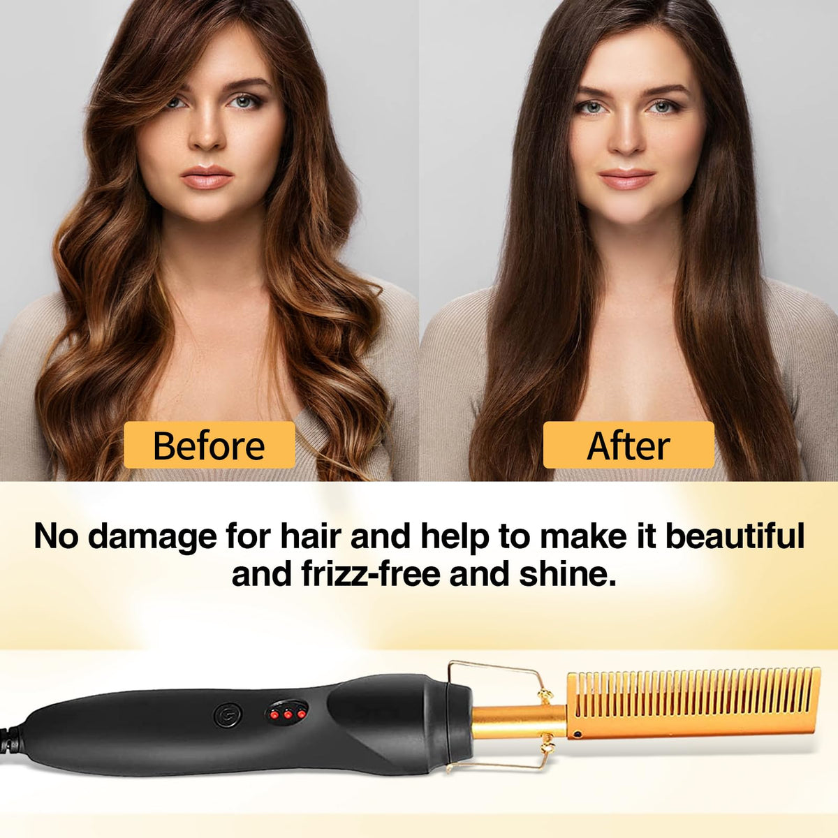 WOZUTUNT hot comb with 360-degree swivel cord for easy maneuvering.