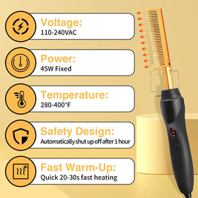 WOZUTUNT hot comb with rapid heat for quick daily looks.