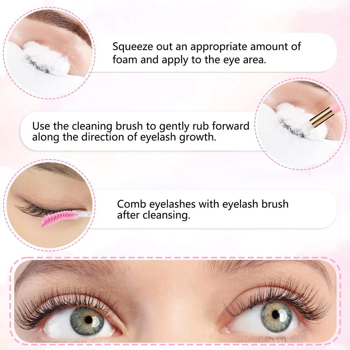 WOZUTUNT travel lash cleanser kit all-in-one set for on-the-go lash care.