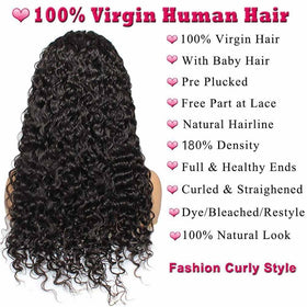 WPPIKK 13x4 lace front wig side view shows wet and wavy texture for beach-ready looks.