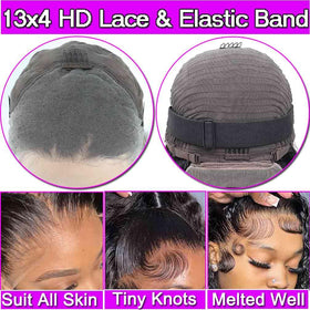 Glueless cap interior with adjustable band for secure, comfortable wear.