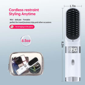WPHIIHC cordless straightener brush compact 230g design for travel.