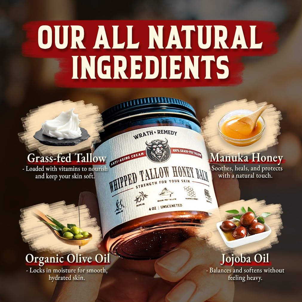 Wrath & Remedy USA-made grass-fed tallow sourced from farms in the USA.
