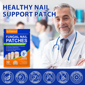 WRFAATGO nighttime nail patches on toe demonstrate easy-on application for targeted moisturization.