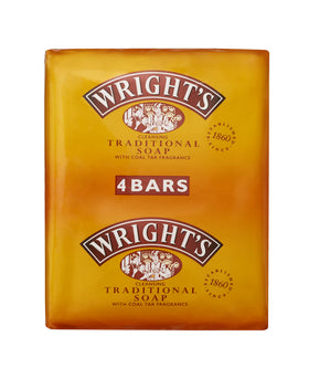 Wright's Coal Tar Soap bar front view for daily cleansing