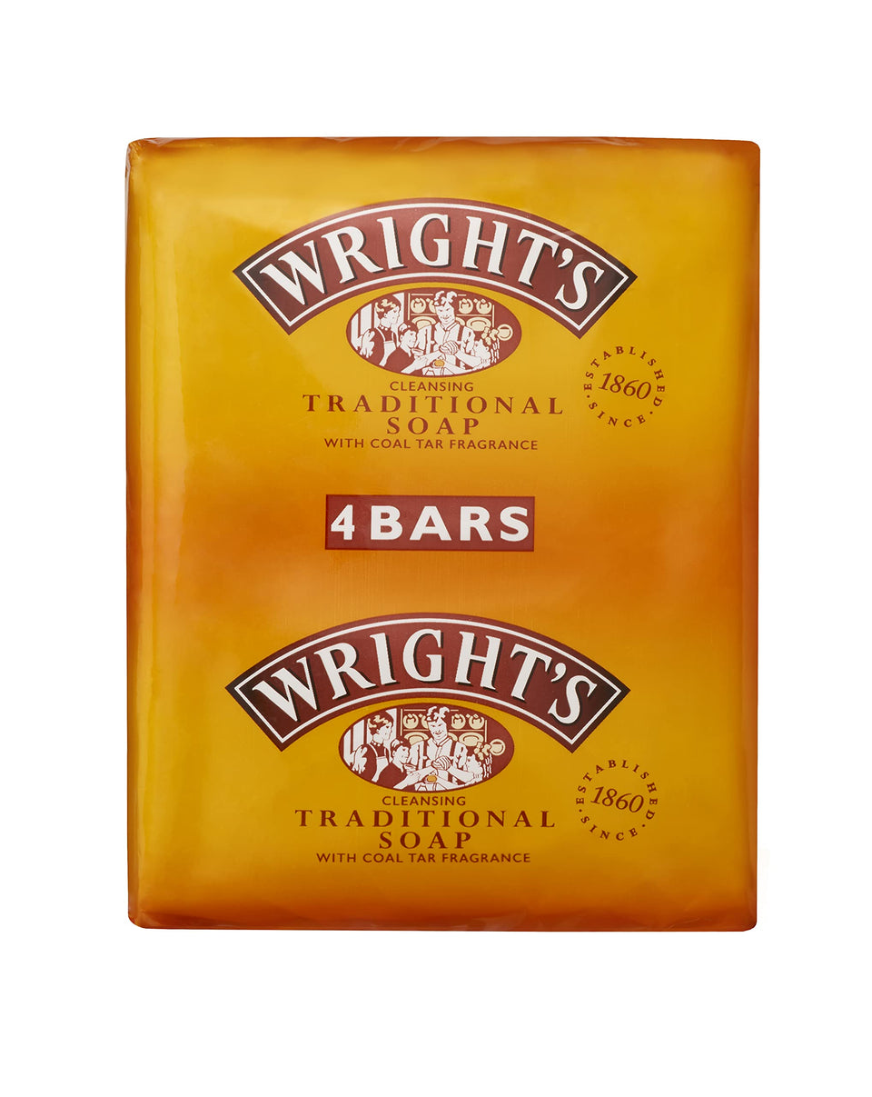 Wright's Coal Tar Soap bar front view for daily cleansing