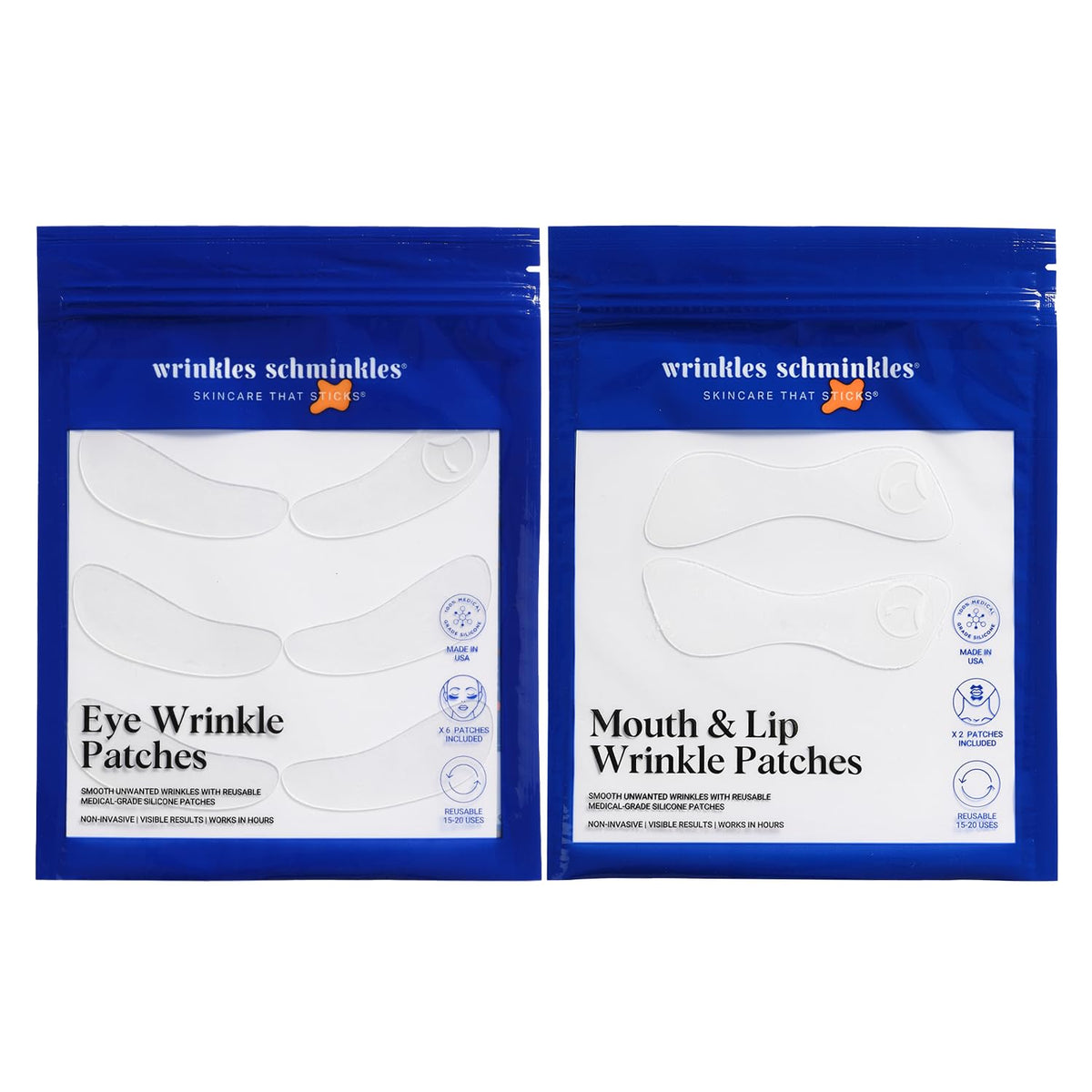 Wrinkles Schminkles Eye & Mouth Lift Set ready for overnight use to reduce fine lines.