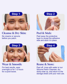 Wrinkles Schminkles Eye Patch packaging highlights medical-grade silicone.