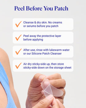 Wrinkles Schminkles microdart patch being applied to the skin for targeted line refinement