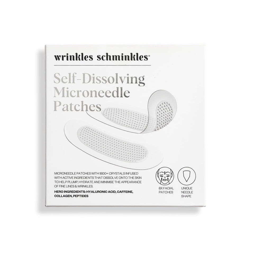 Wrinkles Schminkles self-dissolving microdart patch on the face for hydration and smoothing