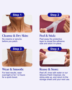 Wrinkles Schminkles silicone patch on skin with clean dry surface