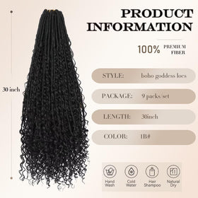 WSTAR Boho Goddess Locs 30 inch close-up shows three curls per strand.