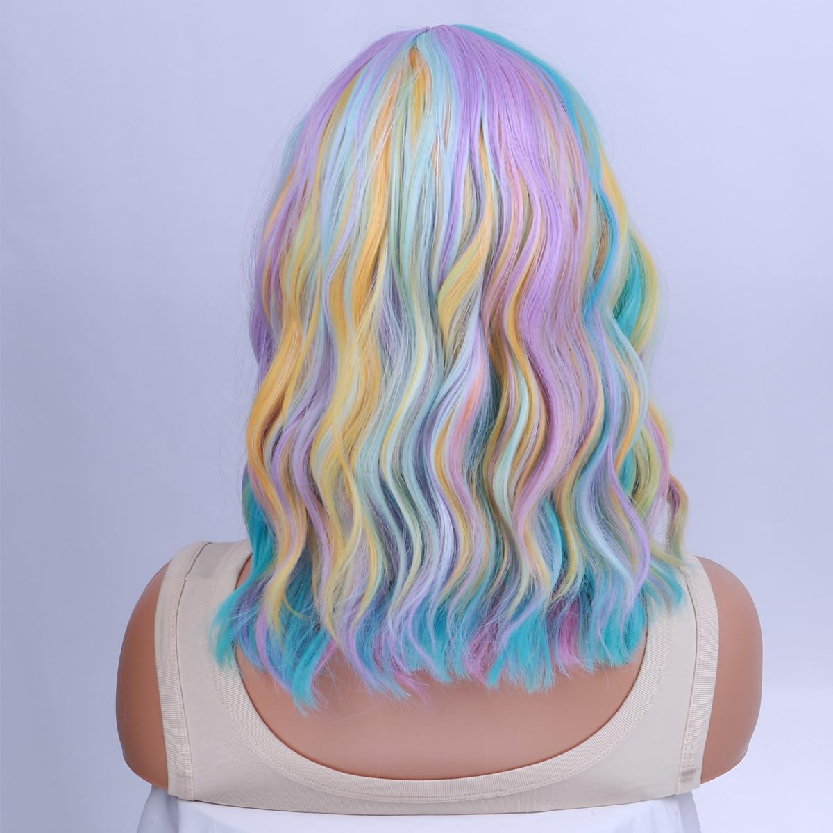 WTHCOS Rainbow Wig colorful cosplay option with easy care