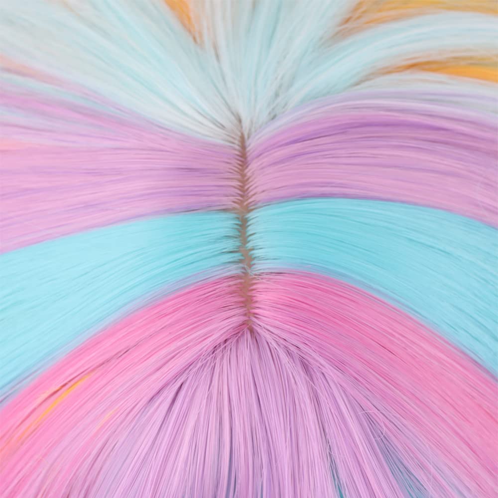 WTHCOS Rainbow Wig soft-texture fibers feel comfortable all day
