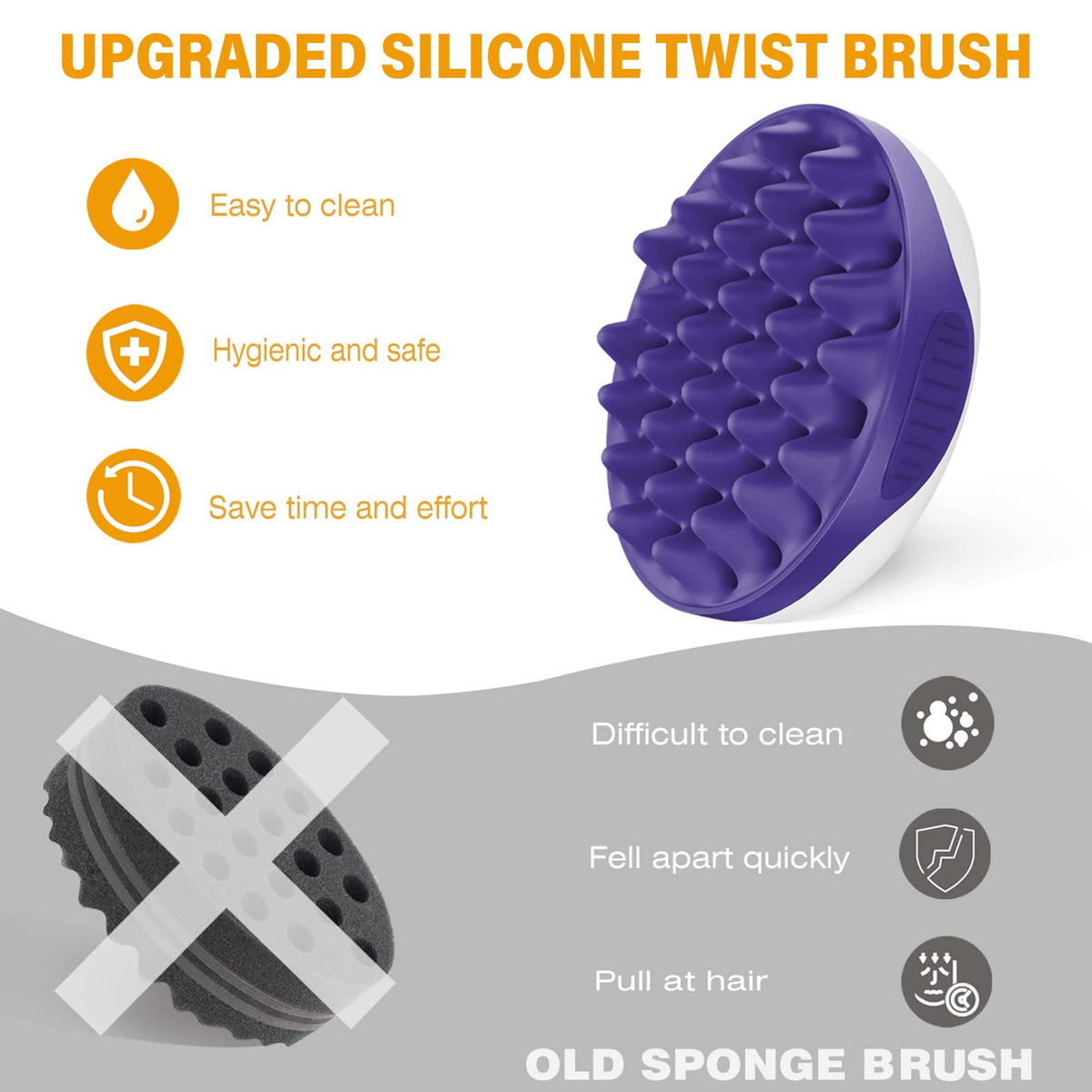 WTTORDE silicone brush fits comfortably in your hand for easy styling.