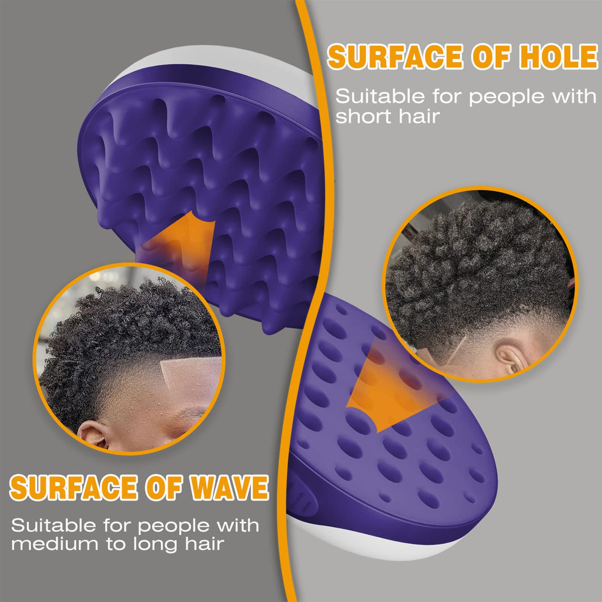 WTTORDE silicone brush with varied hole sizes for curl definition.