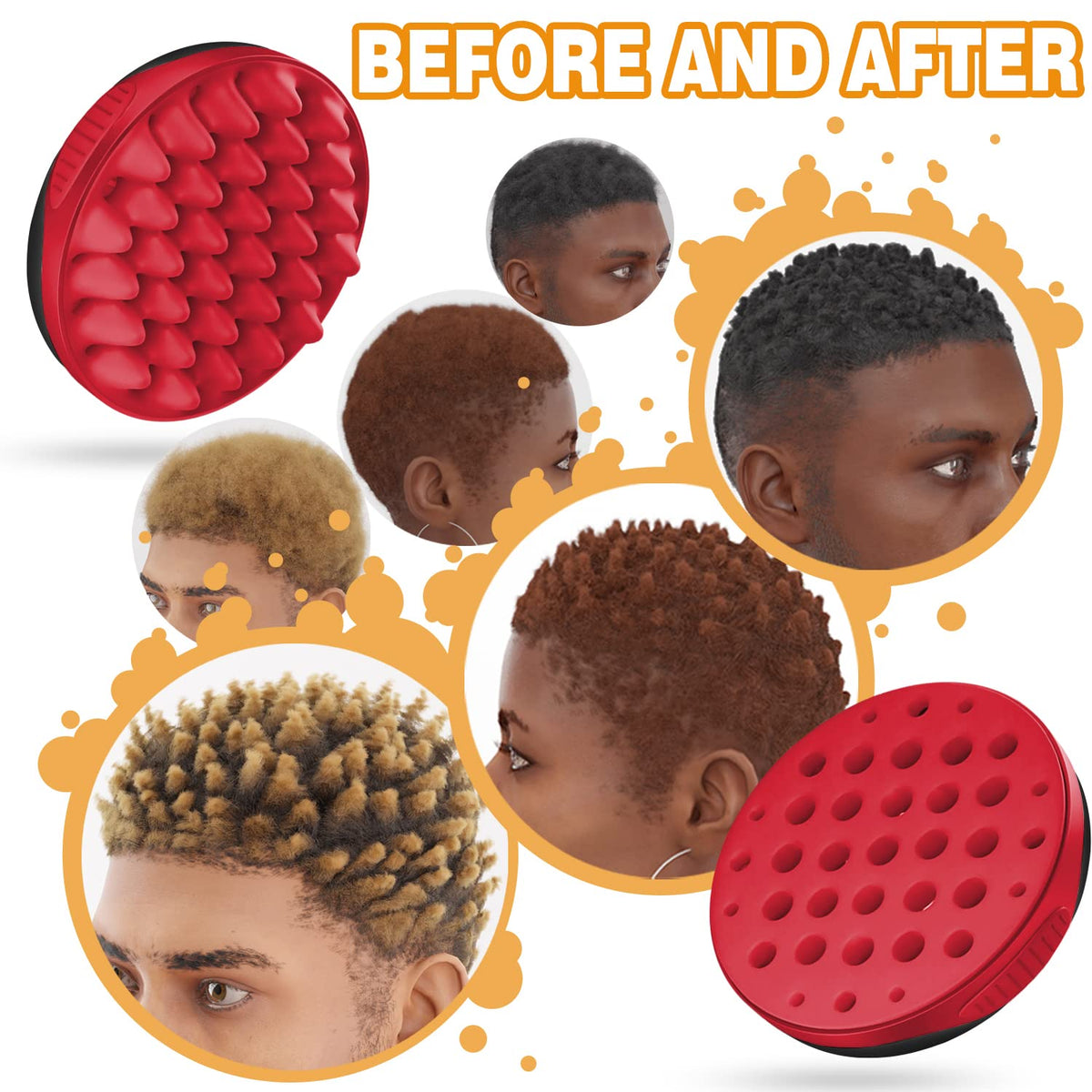 WTTORDE silicone curly brush features non slip shell for secure grip