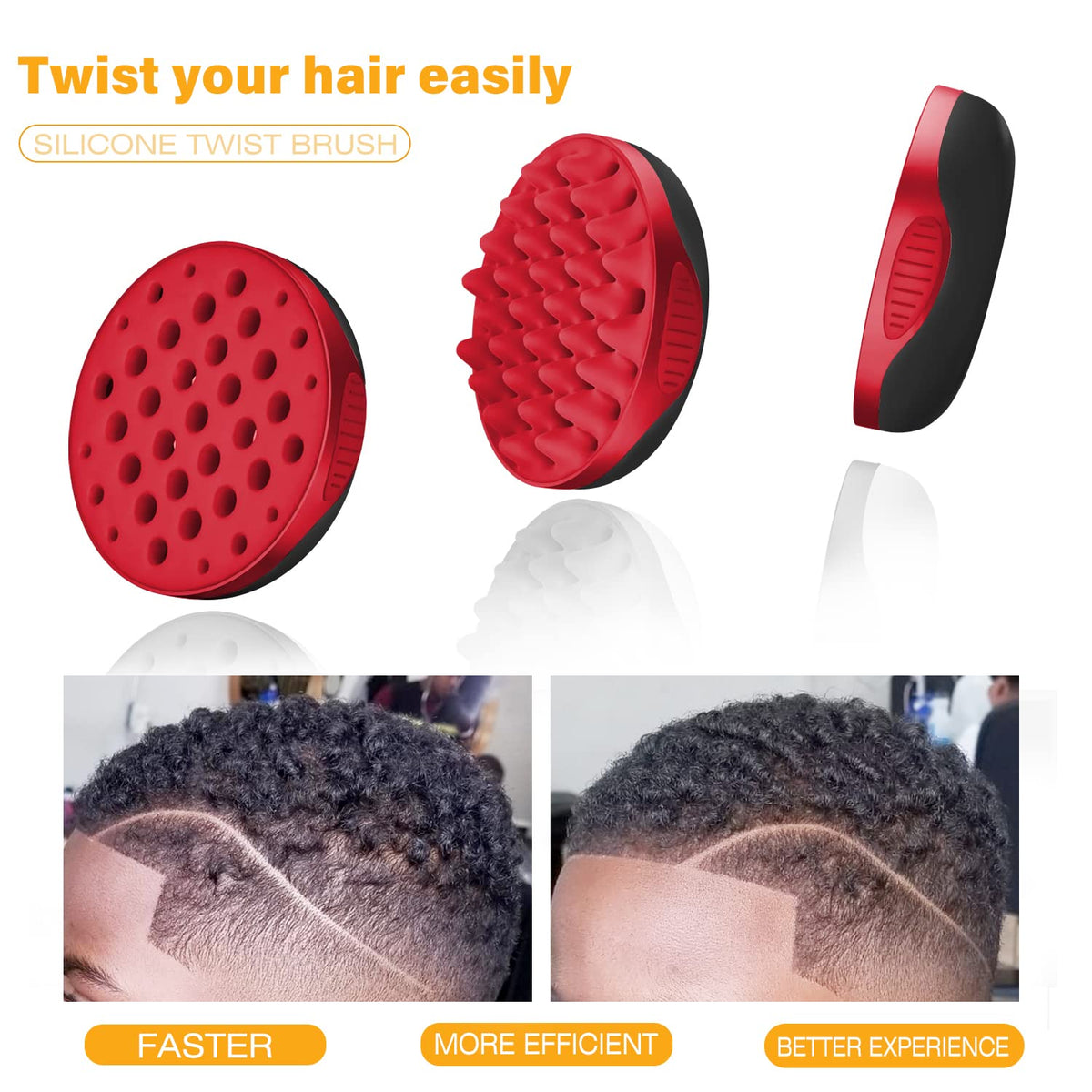 WTTORDE silicone curly brush with small holes for finer texture and precision