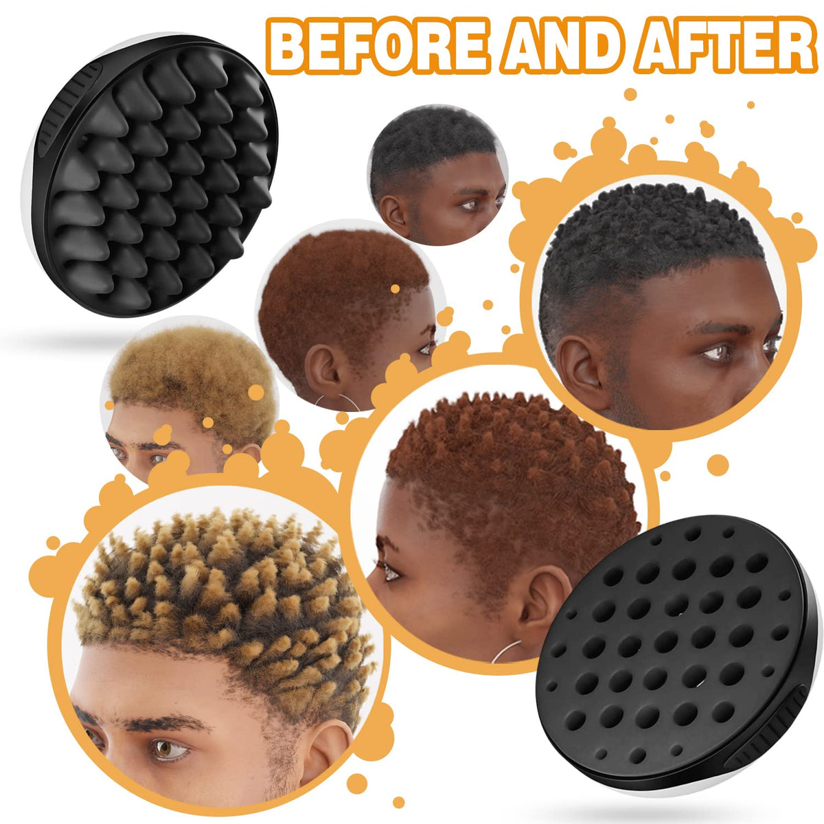 WTTORDE brush with wavy side large holes for voluminous waves.