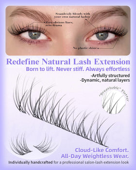 Wtvane Lash Clusters clear band blends seamlessly with natural lashes.