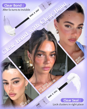 Wtvane Lash Clusters easy application with a clear drying bond.