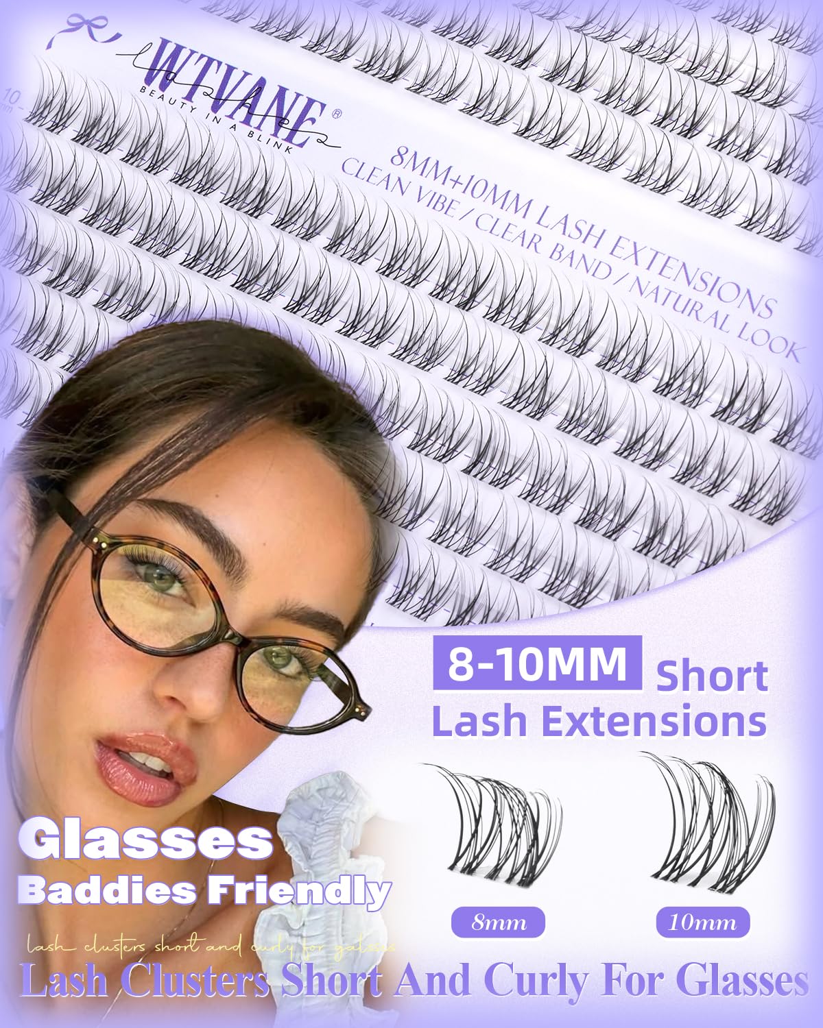 Wtvane Lash Clusters featherlight fibers for comfortable wear.