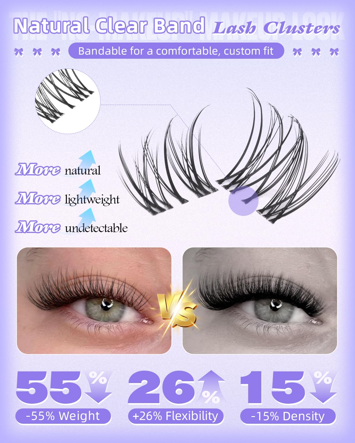 Wtvane Lash Clusters waterproof bond for all-day wear.