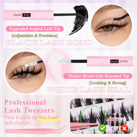 WTVANE manga lash clusters kit packaging showing features and tools