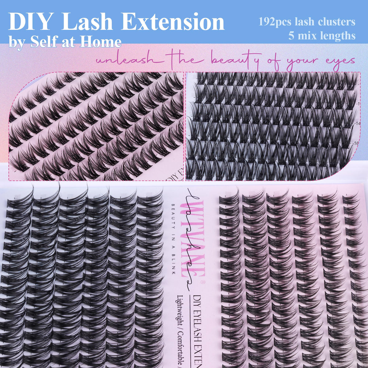 Professional-looking at-home results with Wtvane lash clusters