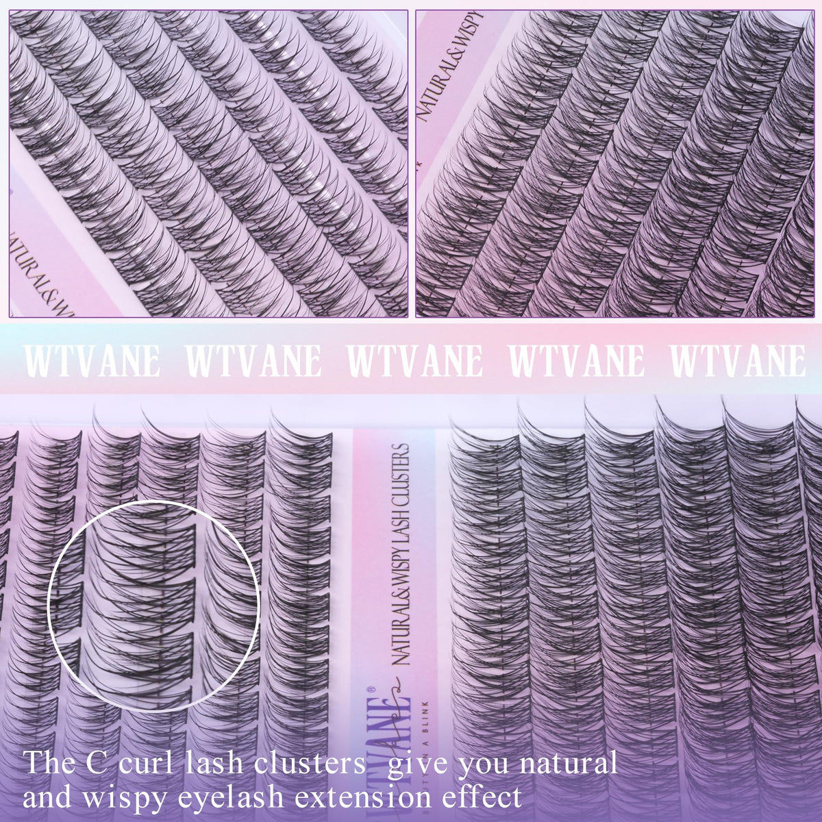 wtvane thin band clusters blend with natural lashes