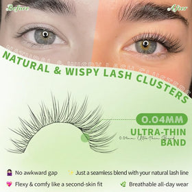WTVANE wispy clusters close-up for quick, easy application and seamless finish.