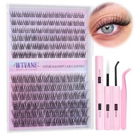 wtvane wispy lash clusters kit 144pcs for easy at-home lash extensions