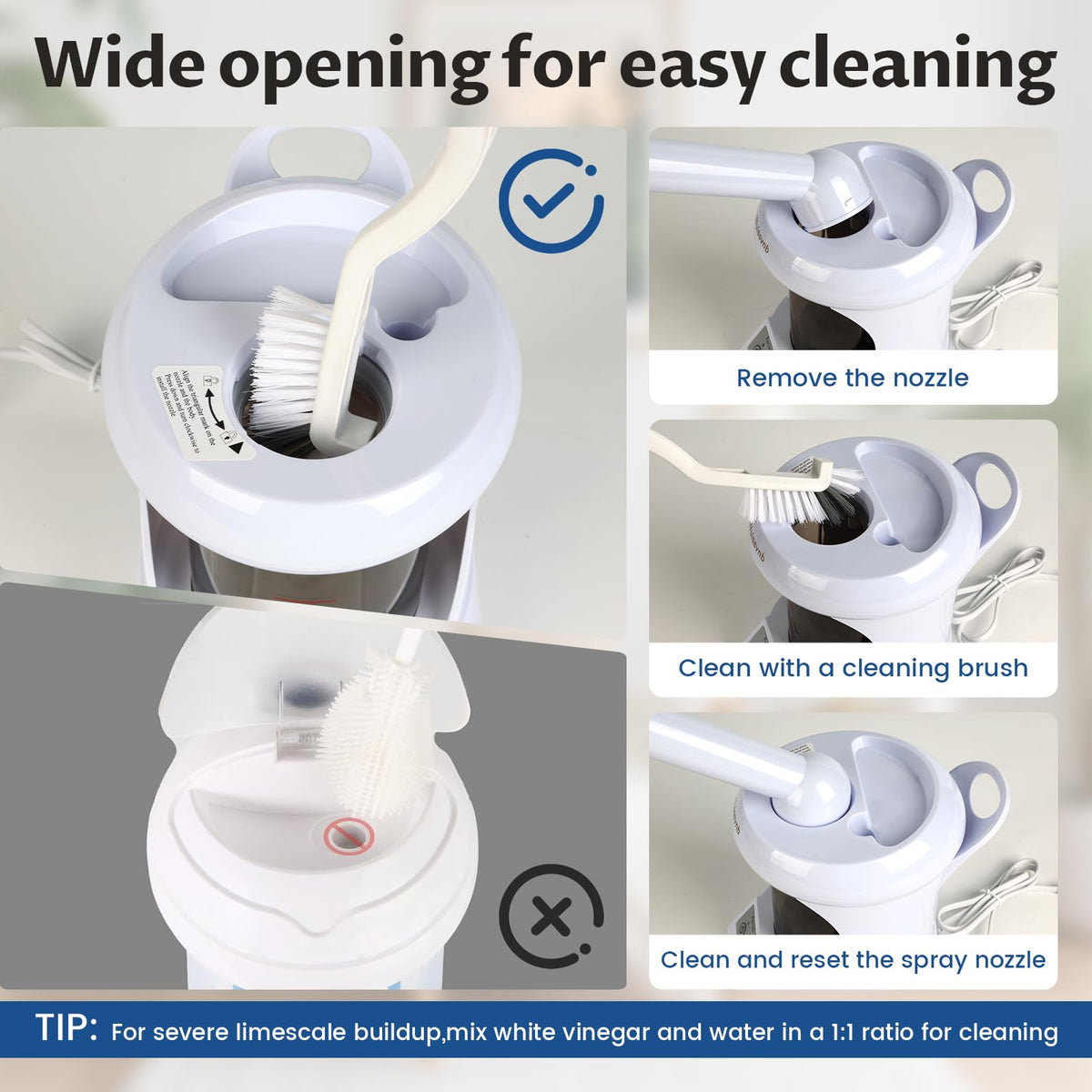 Wuissvnb 360 degree rotating spray head ensures even mist distribution